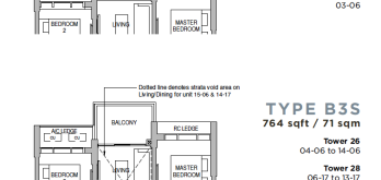 sceneca-residence-tanah-merah-kerchil-singapore-2-bedroom-plus-study-floor-plan-type-b3s-764sqft